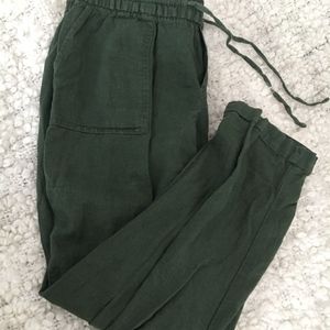 Army Green Linen Joggers - Old Navy - size small